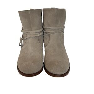 Garnet Hill Gray Suede Ankle Boots